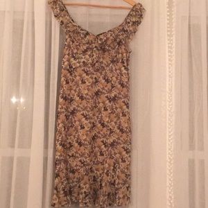 LOFT grey and tan floral dress!